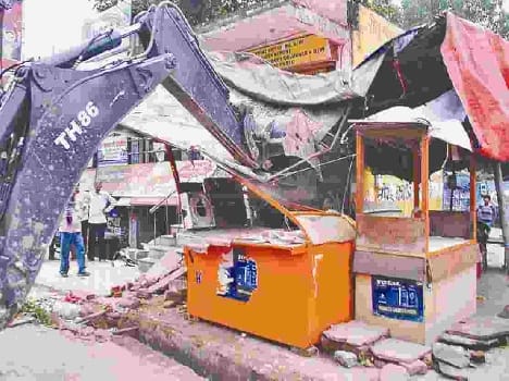 Demolished all hut and shop's